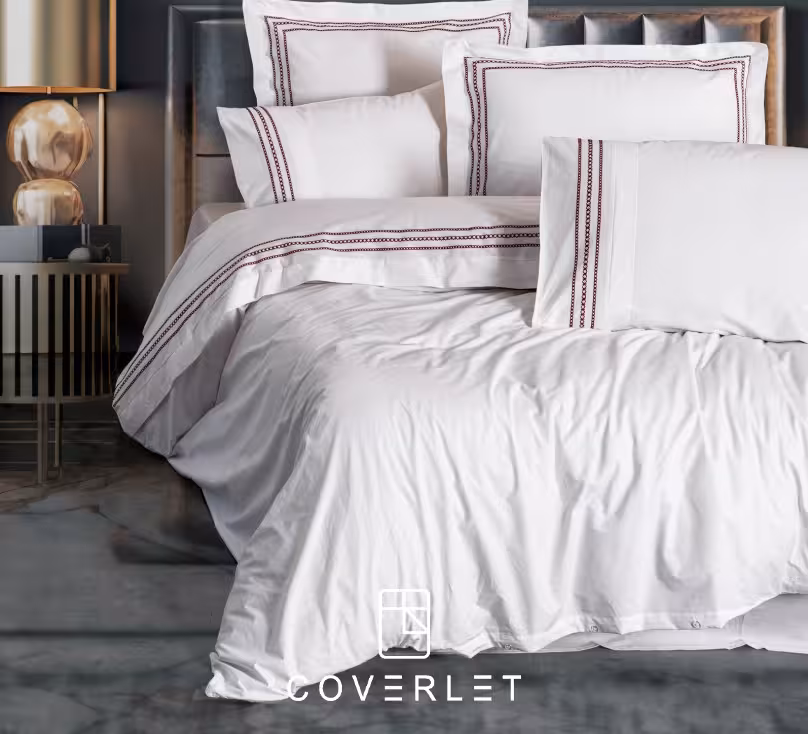 روتختی سفید کلاسیک دونفره کاوری مدل Helya