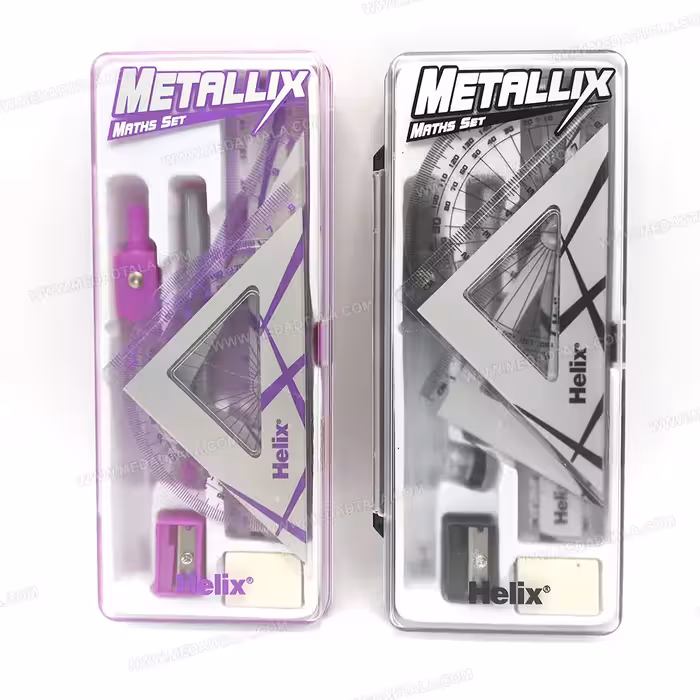 ست پرگار مدادی 8 تکه هلیکس (خط کش – گونیا -نقاله …) Helix