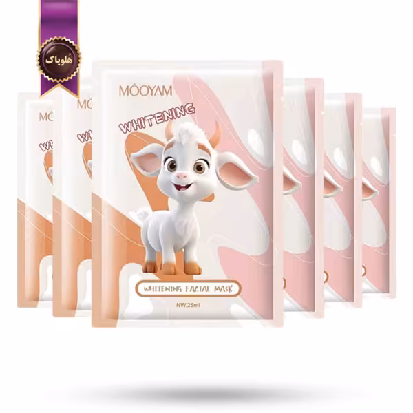6 عدد ماسک صورت ورقه‌ ای مویام MOOYAM مدل سفید کننده Whitening پک 1 عددی (اورجینال)