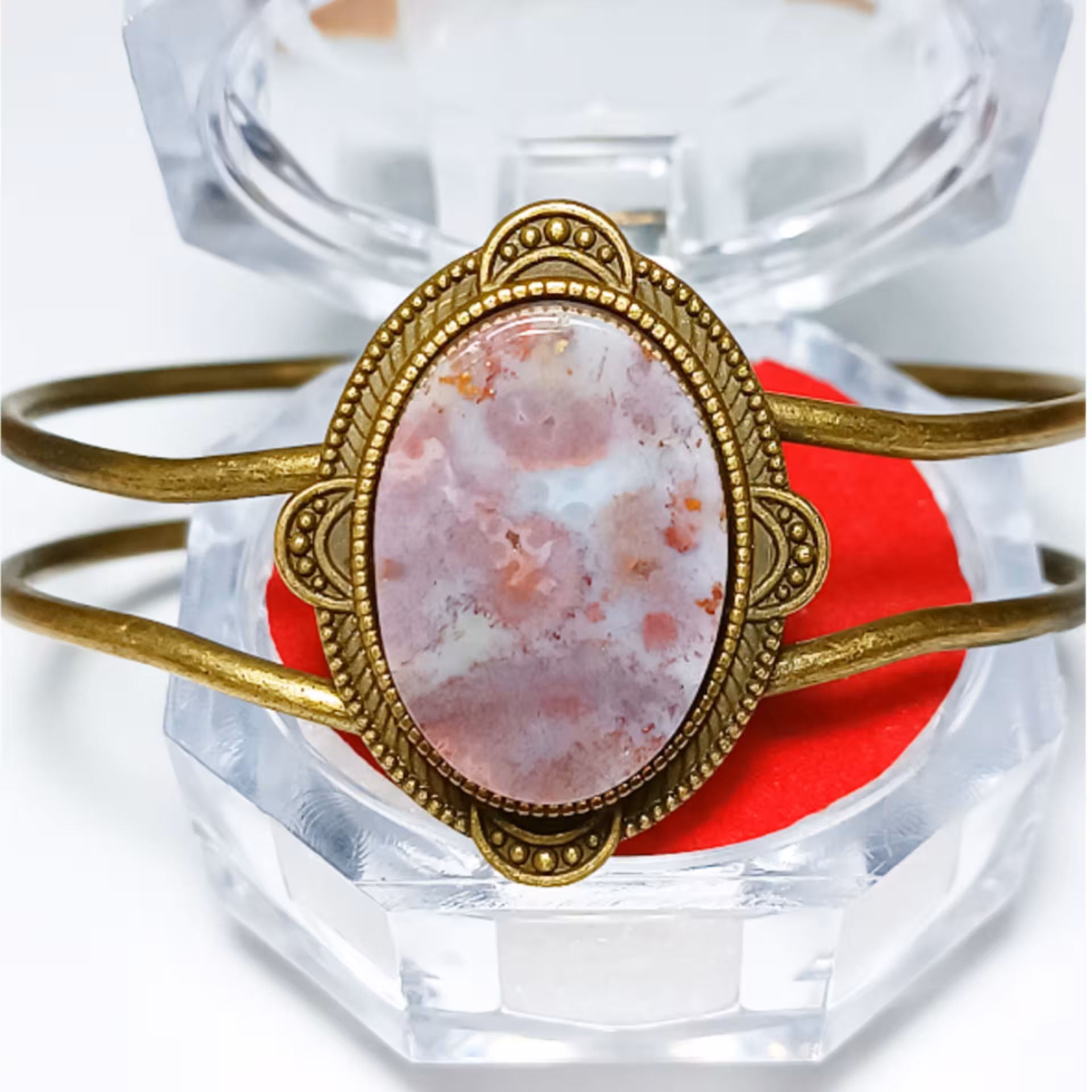 دستبند برنزی با نگین شجر پاییزه طبیعی کد 502