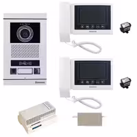 مجموعه دربازکن تصویری کارتی سیماران مدل 43TKM-VFBC2/N دو طبقه به همراه محافظ ولتاژ مانیتور