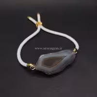 دستبند زنانه اسلایس سنگ عقیق سلیمانی (کد102)