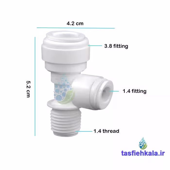 سه راه یک سر رزوه از کنار 6-6-10 نیمه صنعتی