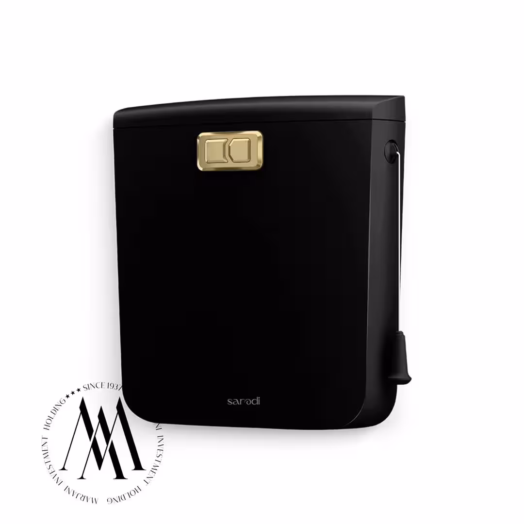 فلاش تانک ایمن آب مدل کاسپین رنگ مشکی کلید طلایی