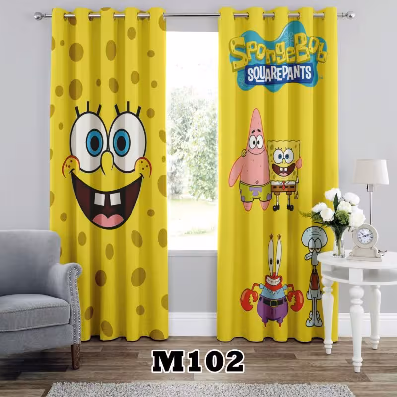 پرده سه بعدی طرح باب اسفنجی