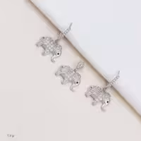 نیم ست نقره مدل فیل طرح و قالب طلا سفید کد 1634