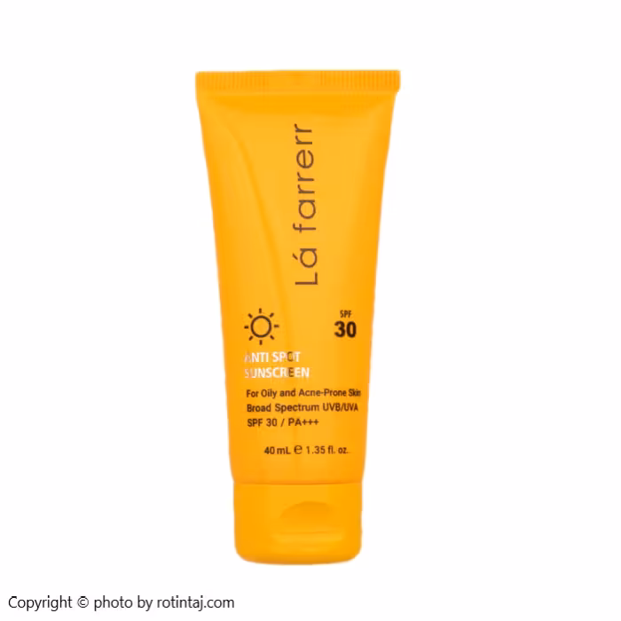 ضد آفتاب و ضد لک بی رنگ SPF30 پوست چرب و مستعد آکنه لافارر 40 میلی
