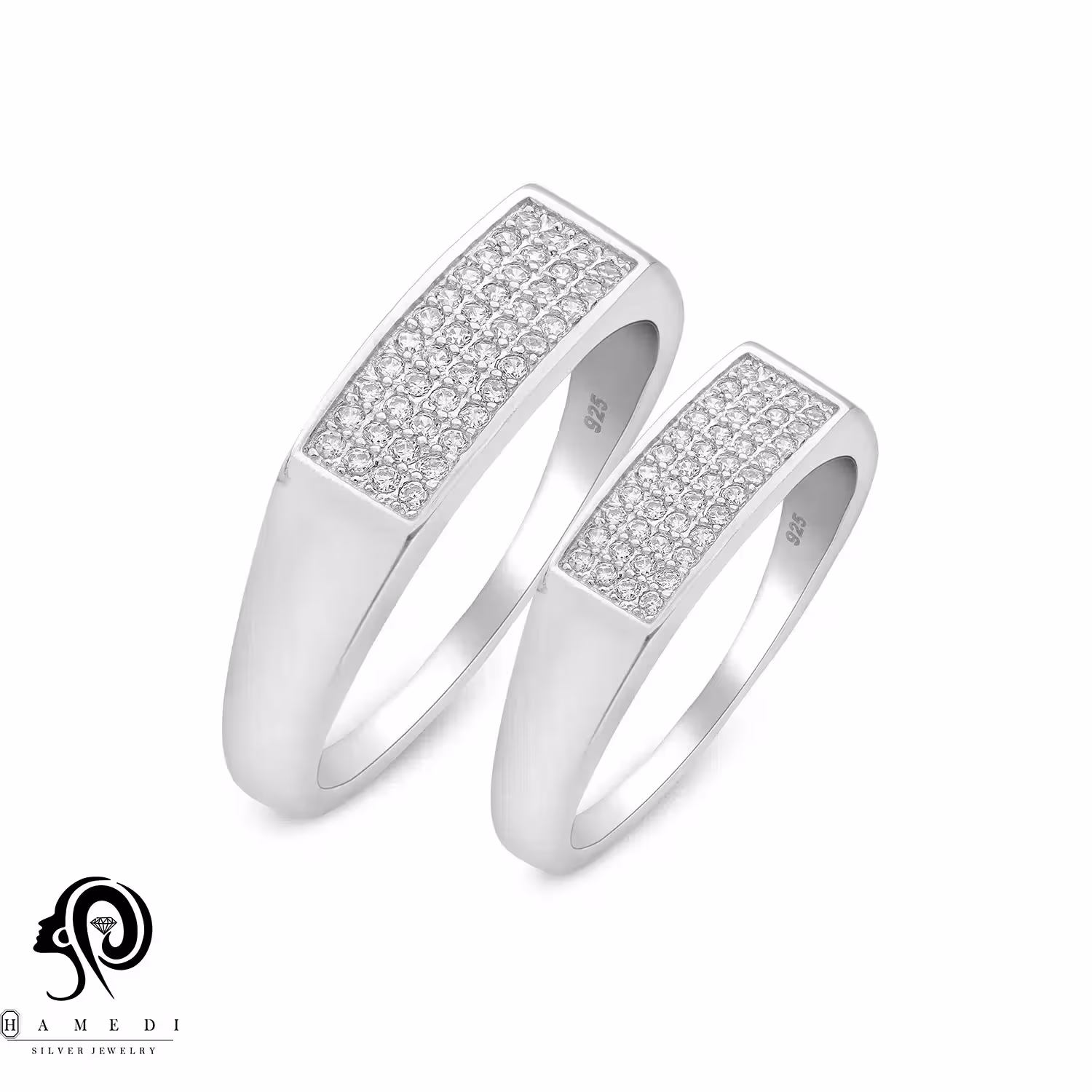 انگشتر نقره ست زنانه و مردانه مدل RIS B6