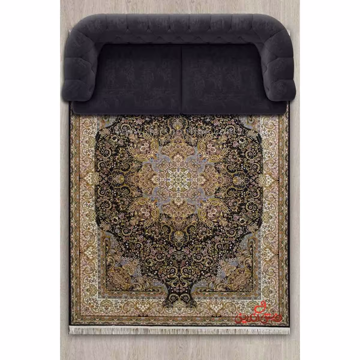 فرش پاتریس طرح زرین مشکی