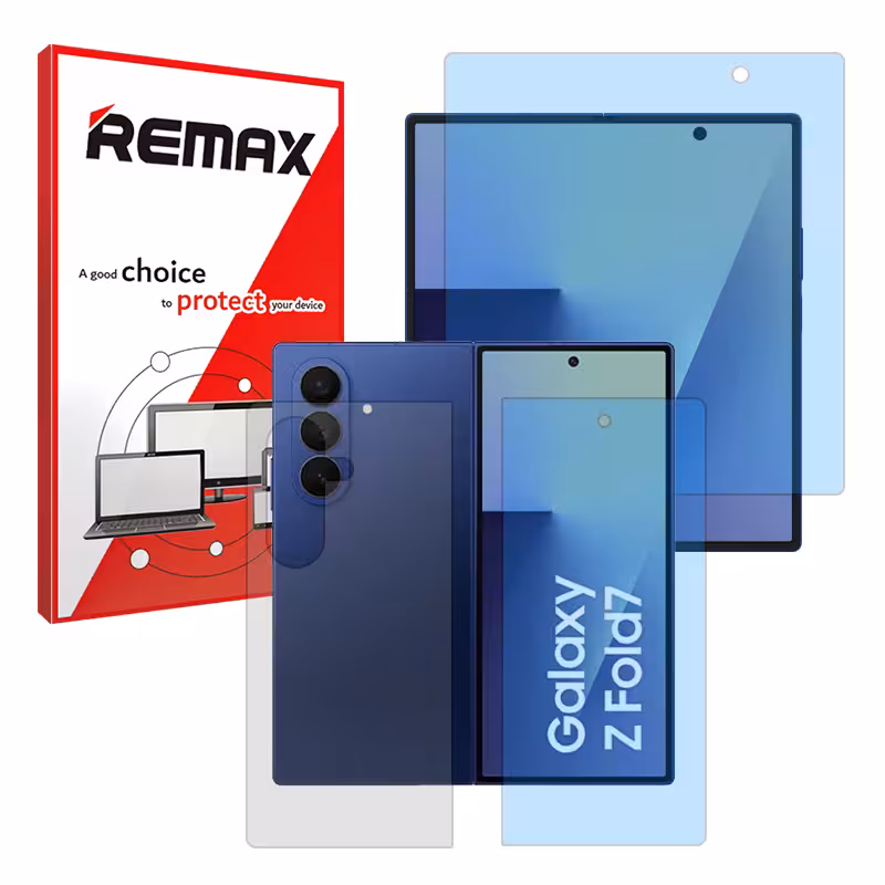 گلس سامسونگ Galaxy Z Fold7 مدل هیدروژلی آنتی بلو به همراه محافظ پشت برند ریمکس کد LSS
