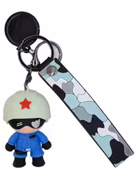 جاکلیدی سیلیکونی فانتزی طرح لیتل کاپیتان آمریکا آبی