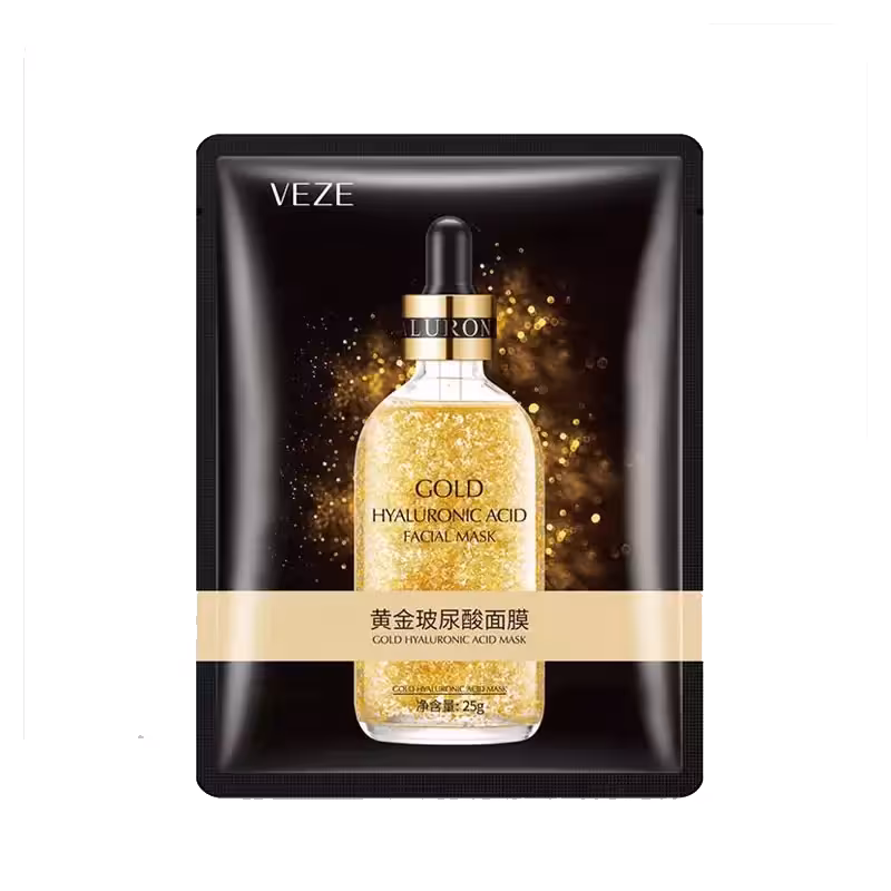 ماسک طلا ورقه ای صورت هیالرونیک اسید مدل وزه