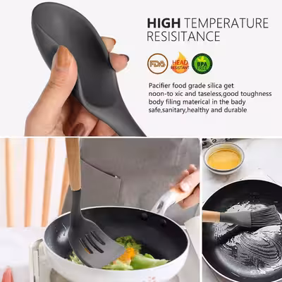 سرویس کفگیر و ملاقه 12 پارچه مدل کیچن ست silicone