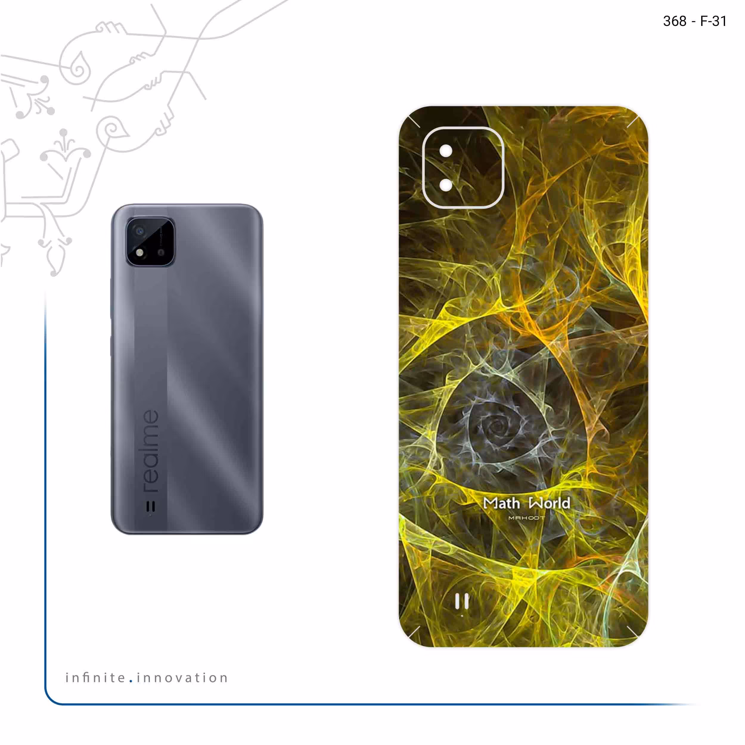 برچسب پوششی ماهوت مدل Mathematical Geometric Shape 6 مناسب برای گوشی موبایل ریلمی C11 2021