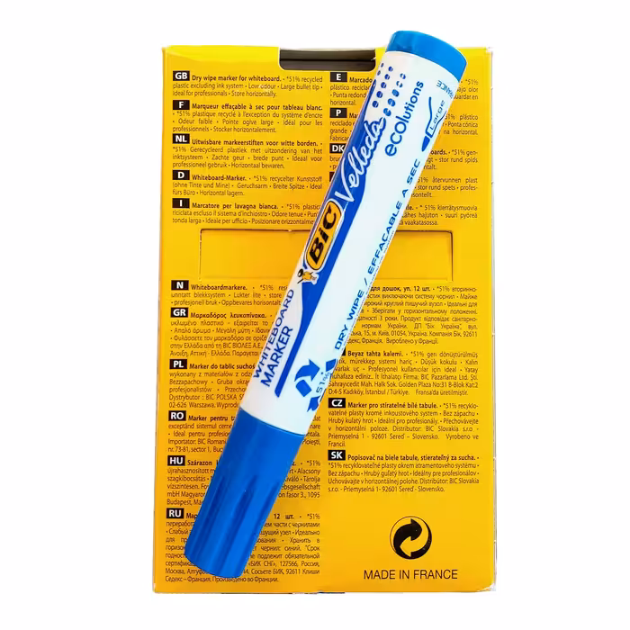 ماژیک وایت برد بیک مدل ولدا کد round بسته 12 عددی