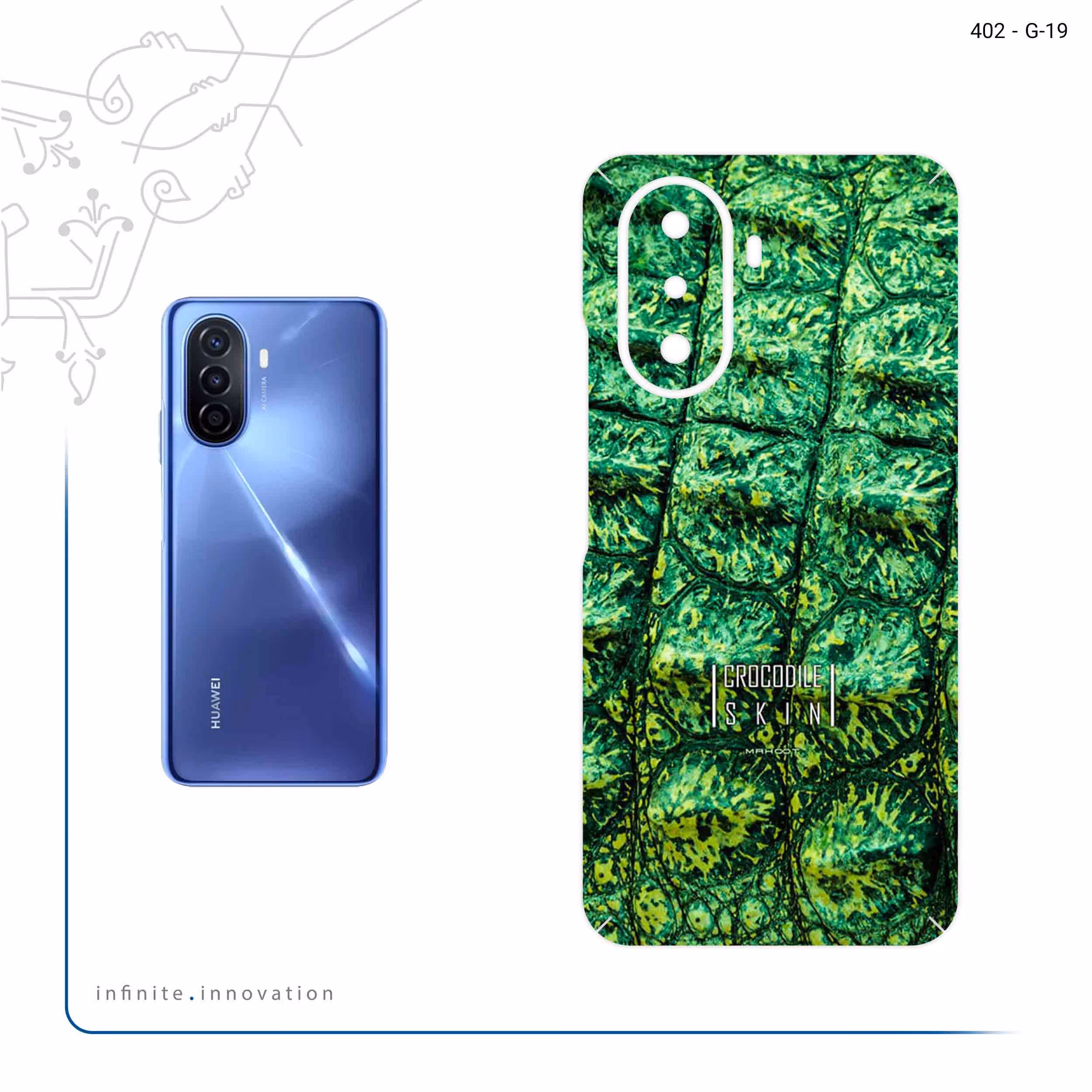 برچسب پوششی ماهوت مدل Crocodile Skin مناسب برای گوشی موبایل هوآوی Nova Y70 Plus