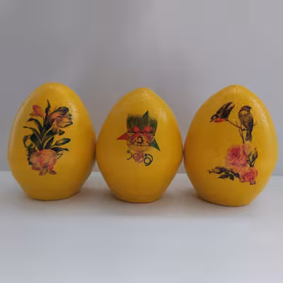 تخم مرغ سفالی مدل نوروز کد 5 مجموعه 3 عددی