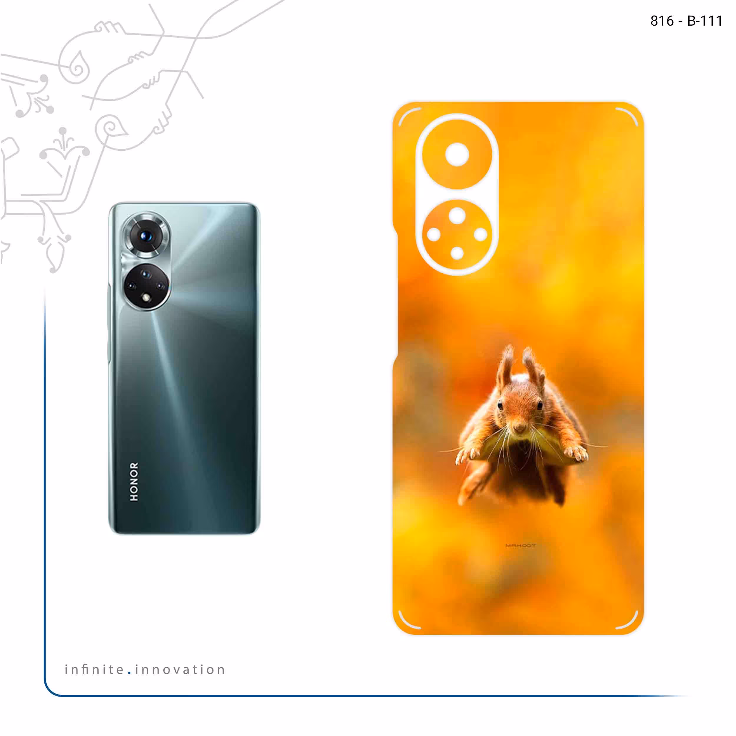 برچسب پوششی ماهوت مدل Squirrel مناسب برای گوشی موبایل آنر 50