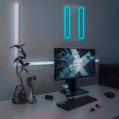 چراغ دیواری نئون دیزاین مدل Pause_TBL