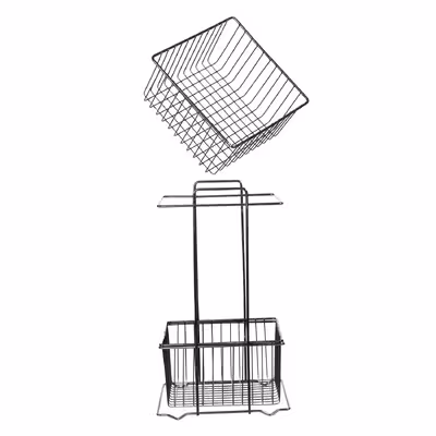 سبد سیب زمینی و پیاز پیشواز صنعت مدل 2طبقه مفتولی مربع کد 1507
