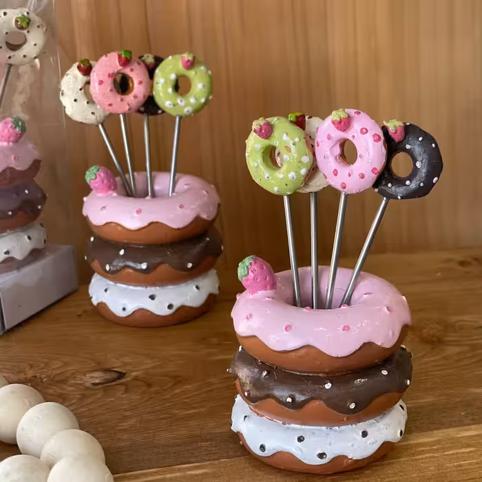 چنگال زیتون خوری طرح دونات