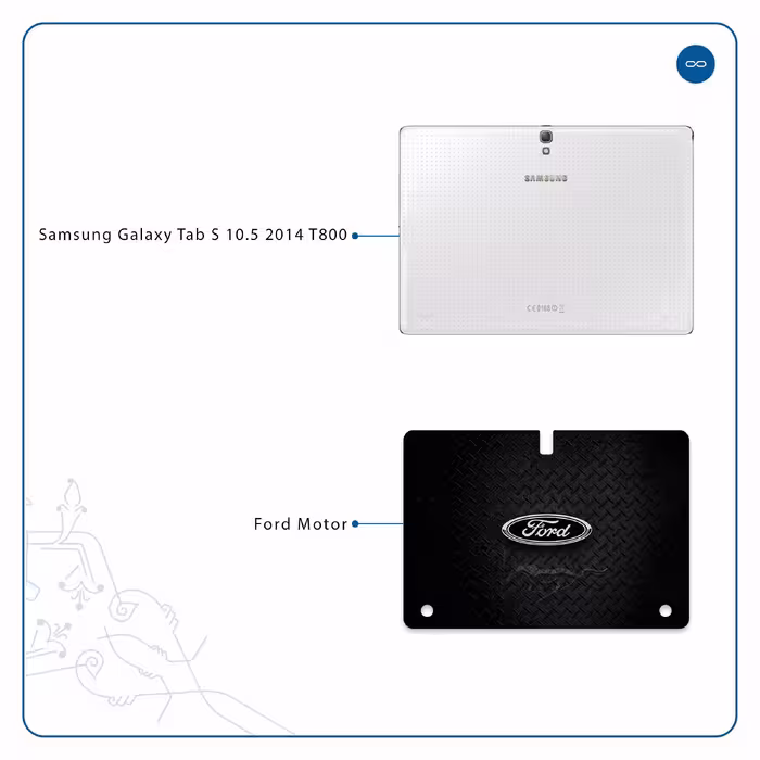 برچسب پوششی ماهوت مدل Ford Motor مناسب برای تبلت سامسونگ Galaxy Tab S 10.5 2014 T800
