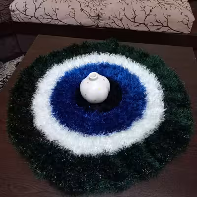 فرشینه بافتنی مدل بوهو طرح چشم نظر