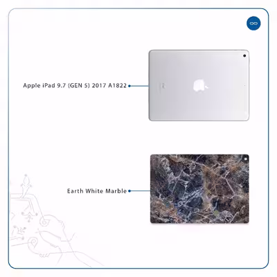 برچسب پوششی ماهوت مدل Earth-White-Marble مناسب برای تبلت اپل iPad 9.7 (GEN 5) 2017 A1822