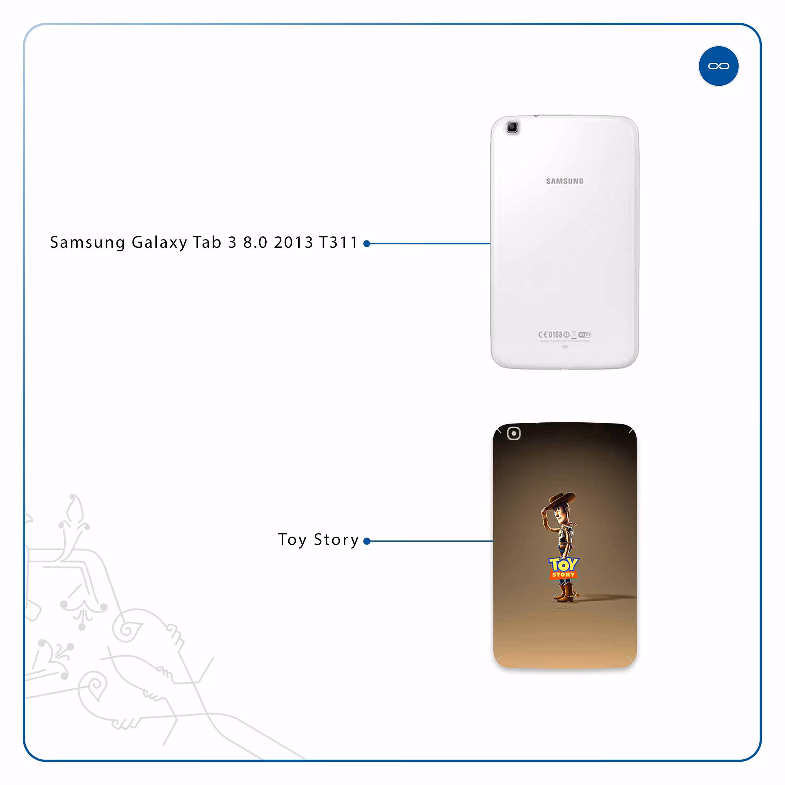 برچسب پوششی ماهوت مدل Toy Story مناسب برای تبلت سامسونگ Galaxy Tab 3 8.0 2013 T311