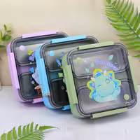 قیمت و خرید ظرف غذا 1200 میل 2 خانه داخل استیل طرح کودکانه  کد 6756