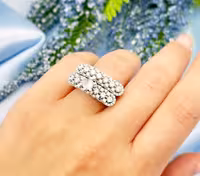 حلقه و پشت حلقه ای جواهری نقره زنانه کد 10623
