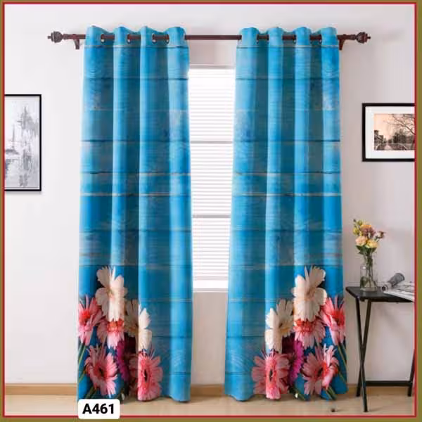 پرده چاپی گلدار A461