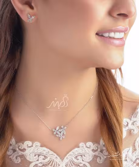 💍نیم ست جواهری ظریف زیبا و خاص گل ؛ نقره عیار 925 (N_4102)