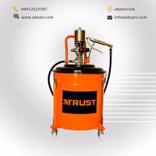 گریس پمپ بادی 30 کیلویی با سطل،صفحه،کلت و شلنگ تراست TRUST مدل BGRP30/T (( اقساط یک ساله ))