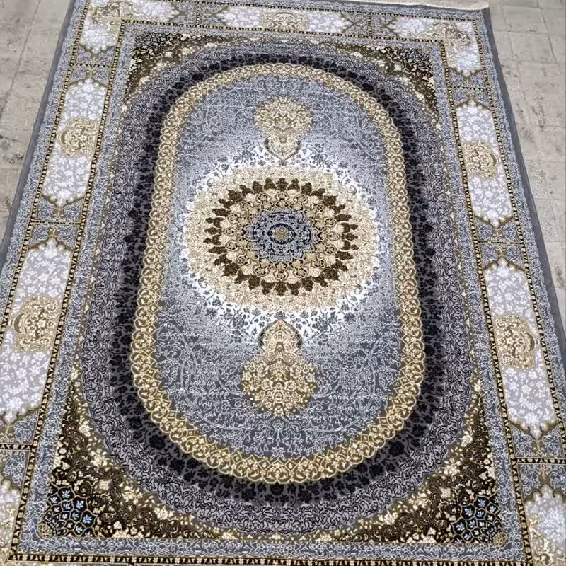 فرش ماشینی12متری کاشان نقشه صدرا دودی مناسب جهیزیه(ارسال رایگان)