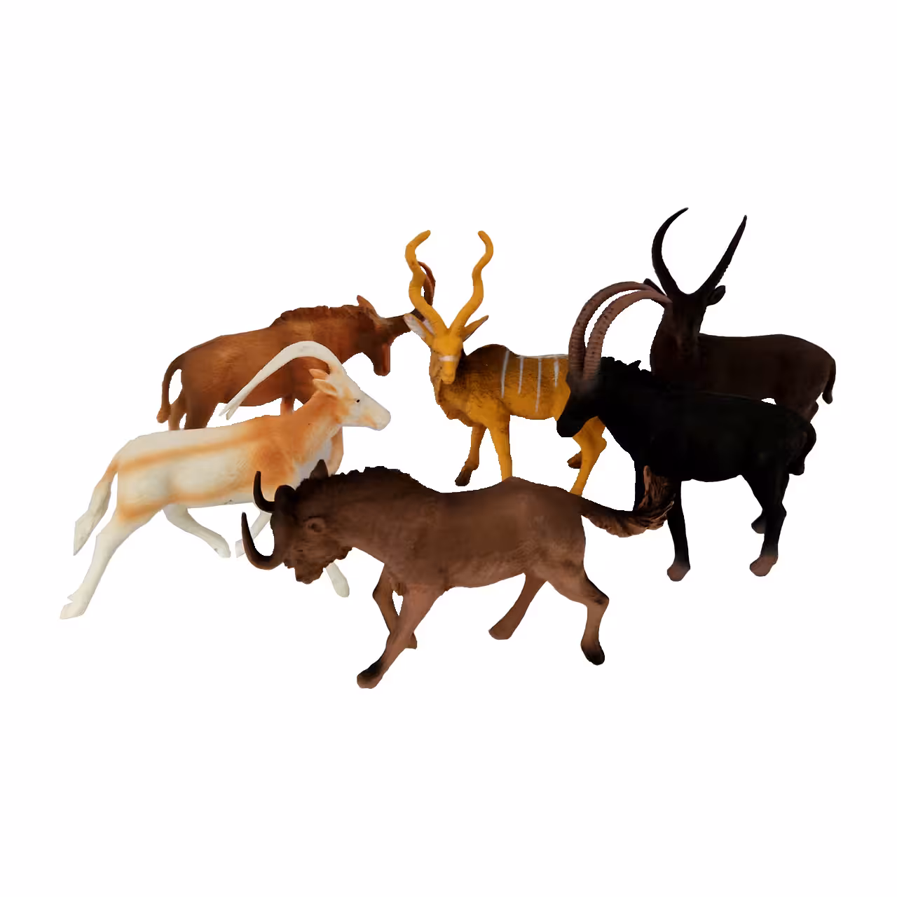 ست فیگور حیوانات طرح حیوانات وحشی شاخ دار فانتزی Jungle Animal بسته 6 عددی کد 266
