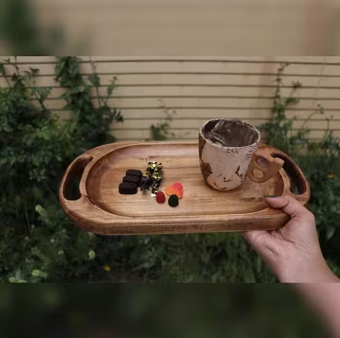 سینی چوبی مستطیلی 43 سانت کد 102101