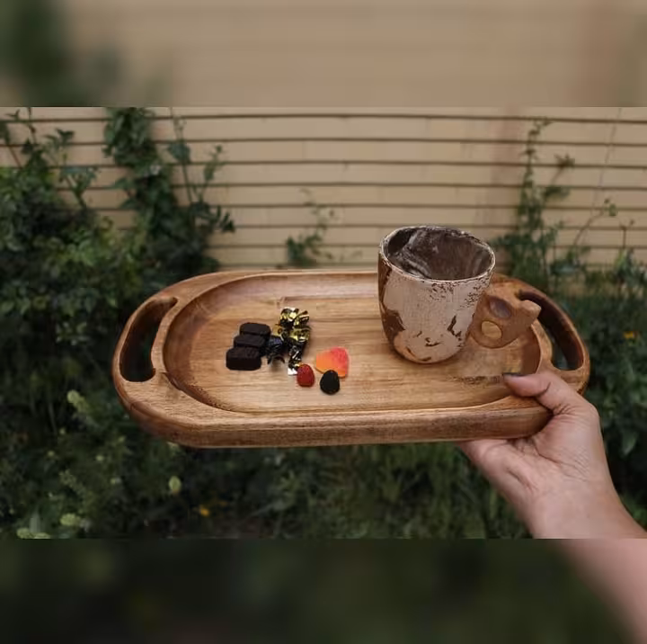 سینی چوبی مستطیلی 43 سانت کد 102101