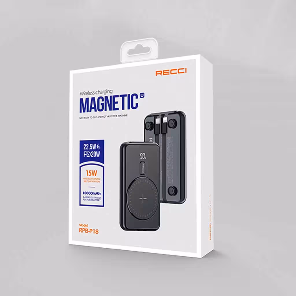 پاوربانک 10000 و شارژ مگنتی رسی مدل RBP-P18
