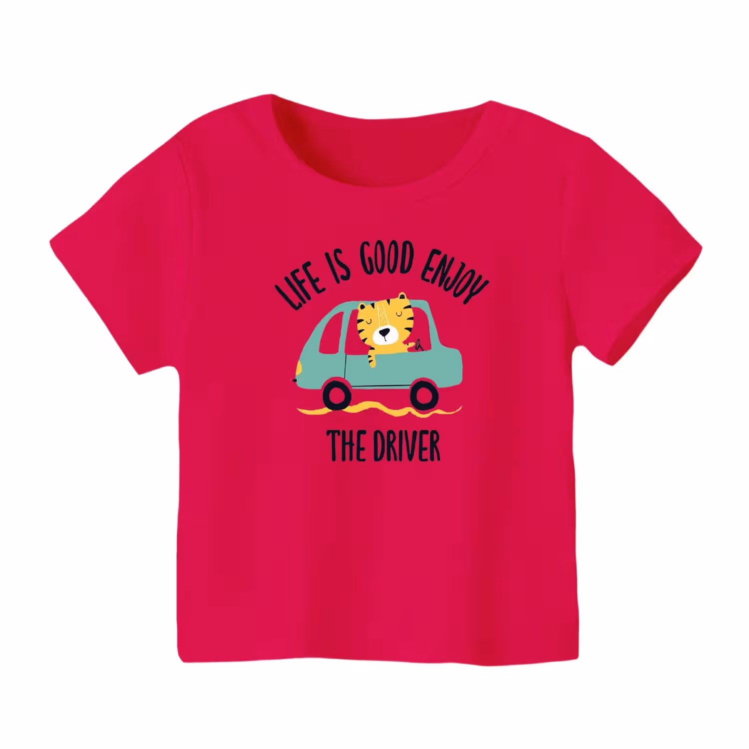 تی شرت آستین کوتاه بچگانه مدل ببر کد 25 رنگ سرخابی