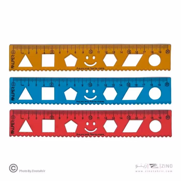 خط کش20سانت ساده و شابلون دار ژله ای(نشکن)آلپر (24عددی)