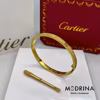 دسبتند لاو کارتیه طلایی فول نگین سایز 18 Cartier