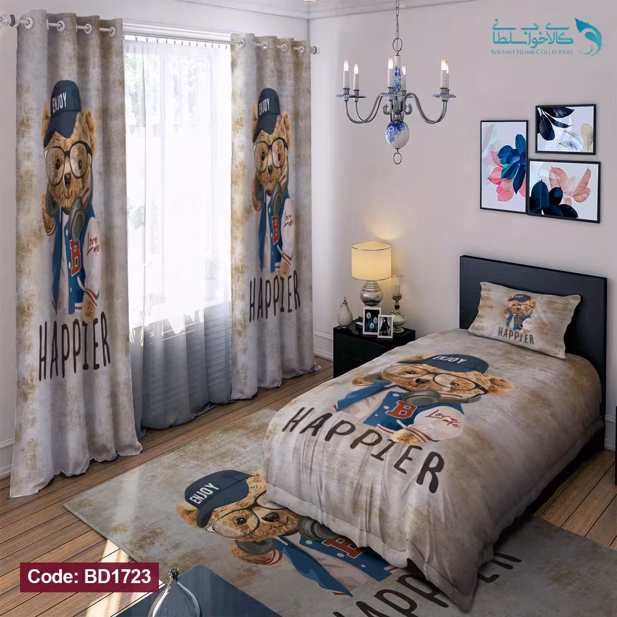 روتختی طرح تدی خوشحال یکنفره کد BD1723