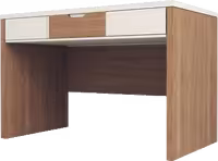 میز کارمندی سفید قهوه ای دارای سه کشو افقی مدل S.D002