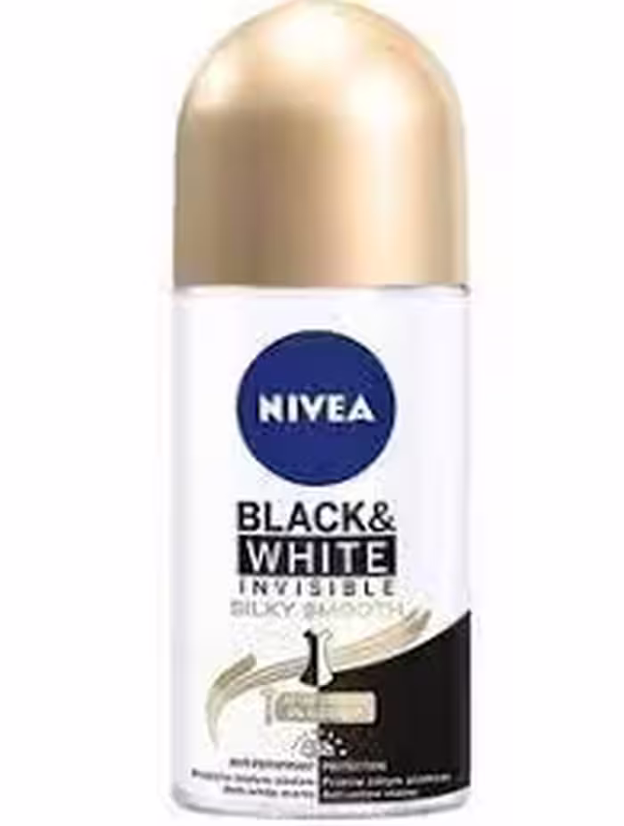 مام ضد تعریق زنانه Silky Smooth نیوا Nivea مدل Black & White Invisible حجم 50 میل
