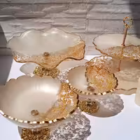 ست پذیرایی 4 تکه رزینی آجیل خوری میوه خوری شکلات خوری شیرینی خوری