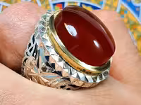 انگشتر عقیق یمنی سرخ کد 11815