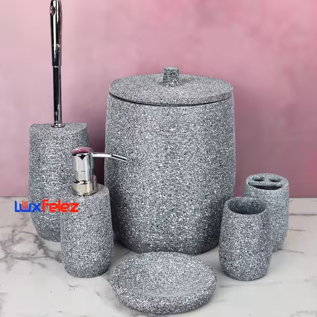 ست سرویس بهداشتی رزین الماس کد 475 شش پارچه