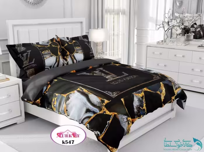 روتختی طرح لویی ویتون مشکی دونفره برند Turkev کد K547