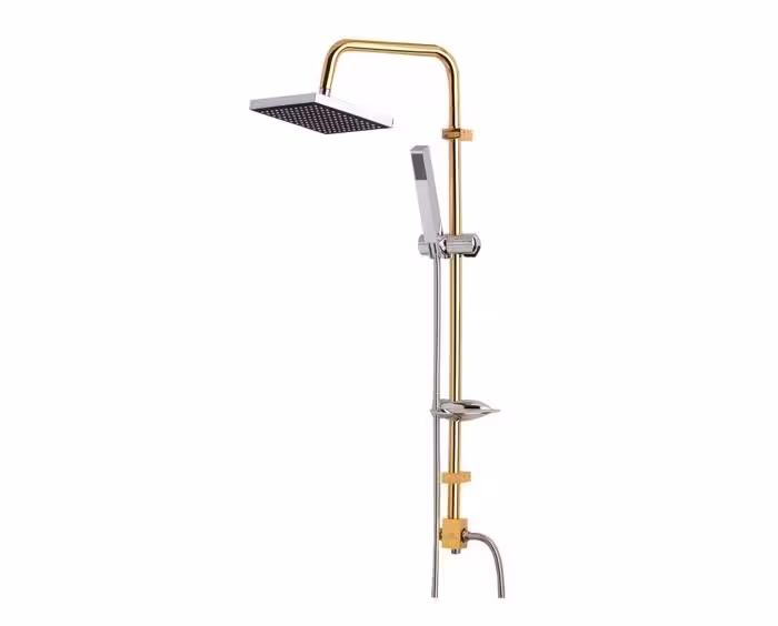 علم دوش ‏یونیکا‏‏ ‏KWC مدل دوپارچه اوراکل S مربع (طلایی)